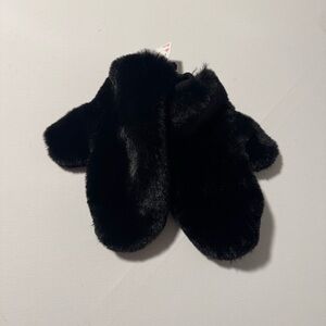 Girls Mittens Black Fleece Youth